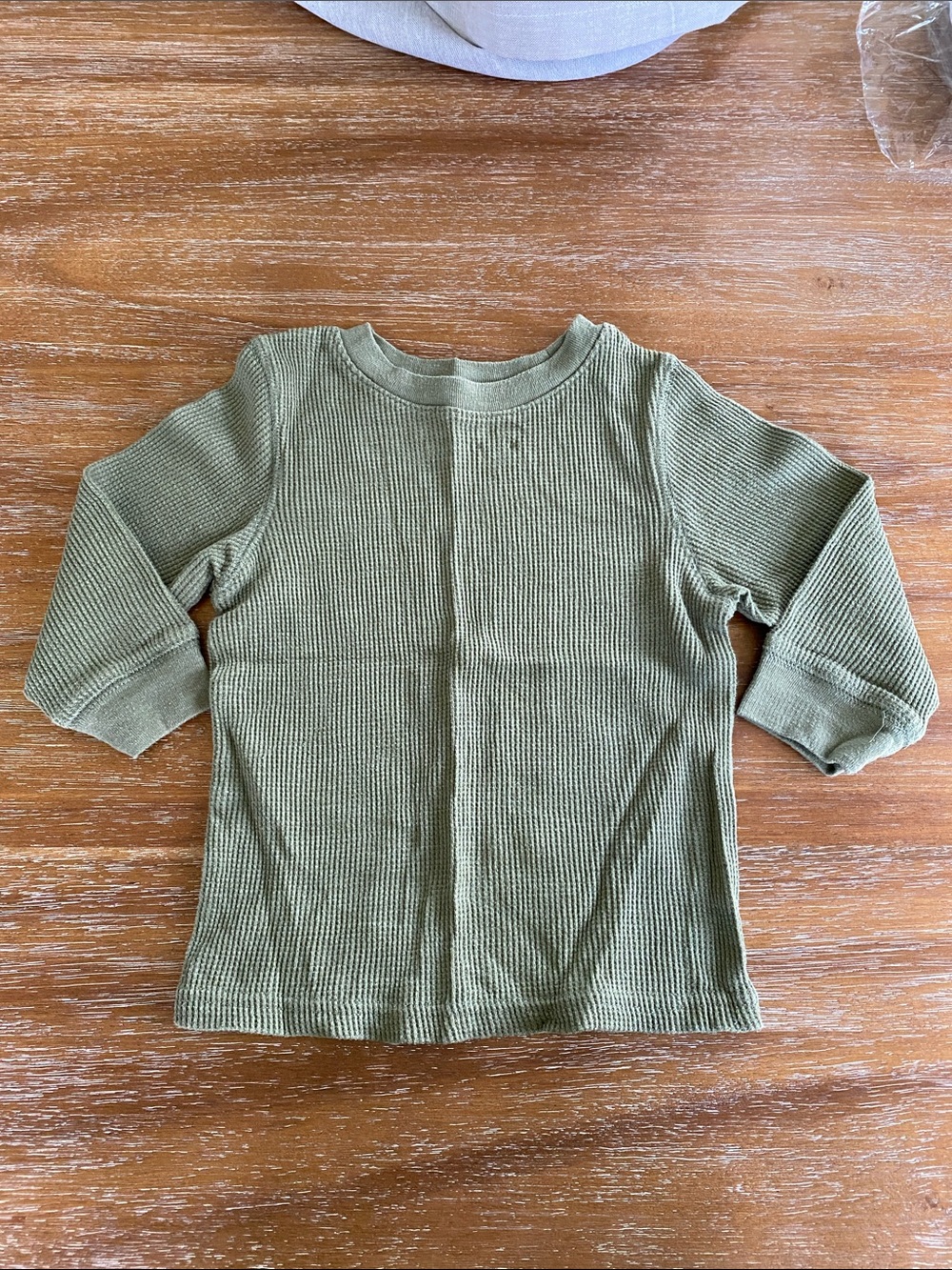 Cat & Jack 18 Month Olive Green Waffle Long Sleeve Tee